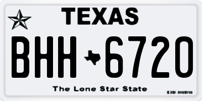 TX license plate BHH6720