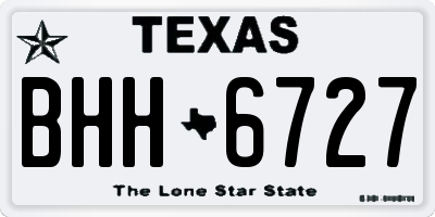 TX license plate BHH6727