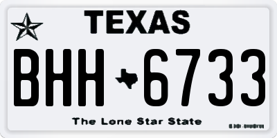 TX license plate BHH6733