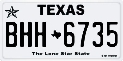 TX license plate BHH6735