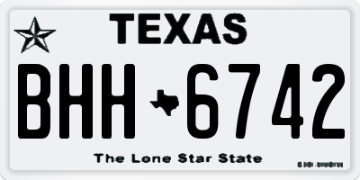 TX license plate BHH6742