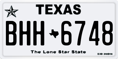 TX license plate BHH6748