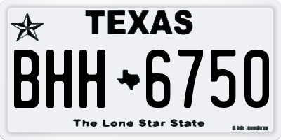 TX license plate BHH6750