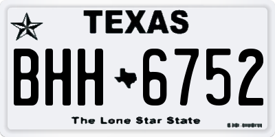 TX license plate BHH6752