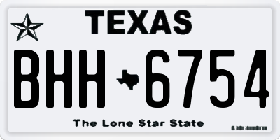 TX license plate BHH6754