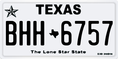 TX license plate BHH6757
