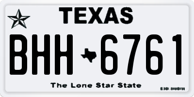 TX license plate BHH6761