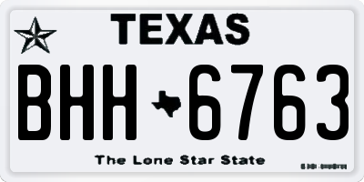 TX license plate BHH6763