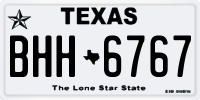 TX license plate BHH6767