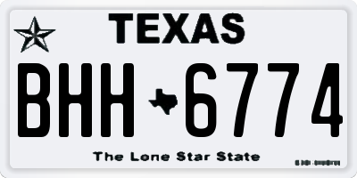 TX license plate BHH6774