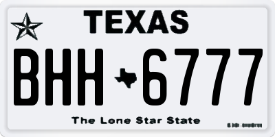 TX license plate BHH6777