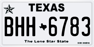 TX license plate BHH6783
