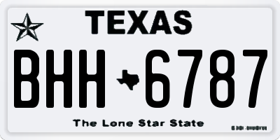 TX license plate BHH6787