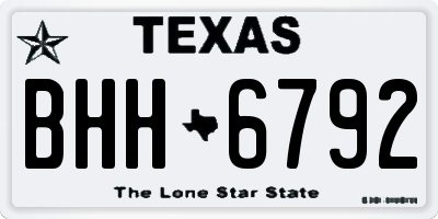 TX license plate BHH6792