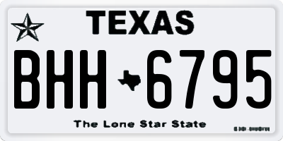 TX license plate BHH6795