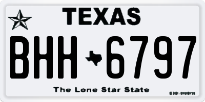 TX license plate BHH6797