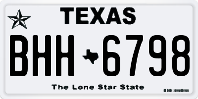 TX license plate BHH6798