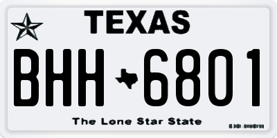 TX license plate BHH6801