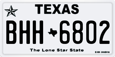 TX license plate BHH6802