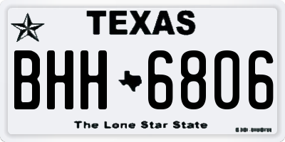 TX license plate BHH6806