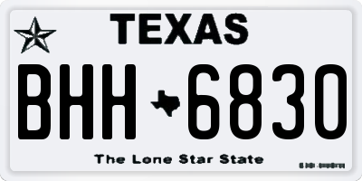 TX license plate BHH6830