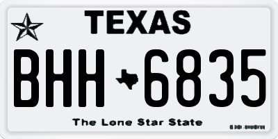 TX license plate BHH6835