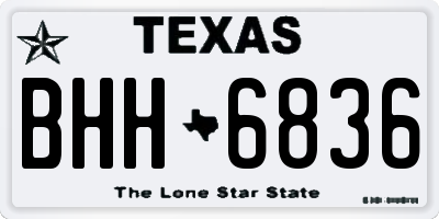 TX license plate BHH6836