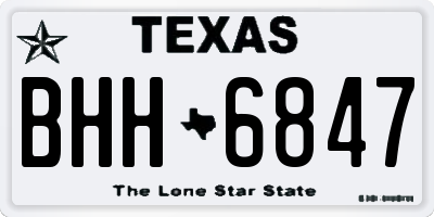 TX license plate BHH6847