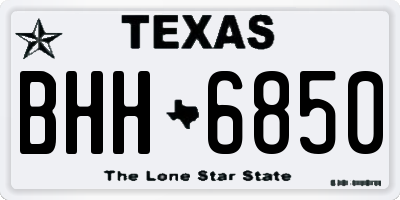 TX license plate BHH6850