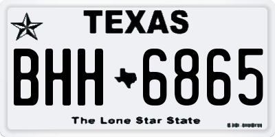 TX license plate BHH6865