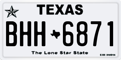 TX license plate BHH6871