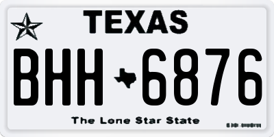 TX license plate BHH6876