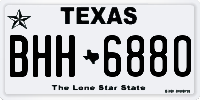 TX license plate BHH6880