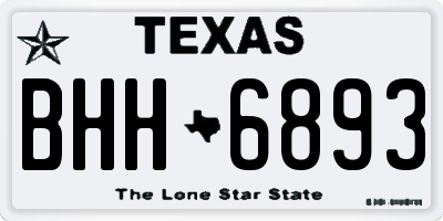 TX license plate BHH6893