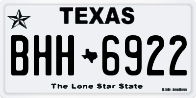TX license plate BHH6922