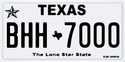 TX license plate BHH7000