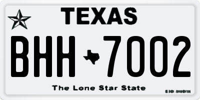 TX license plate BHH7002