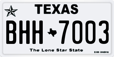 TX license plate BHH7003