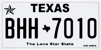 TX license plate BHH7010