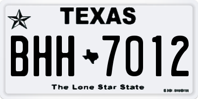 TX license plate BHH7012