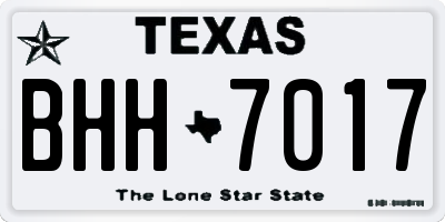 TX license plate BHH7017