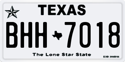 TX license plate BHH7018