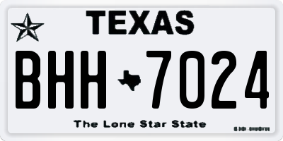 TX license plate BHH7024