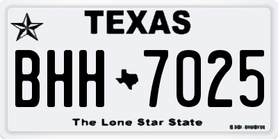 TX license plate BHH7025