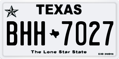TX license plate BHH7027