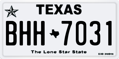 TX license plate BHH7031