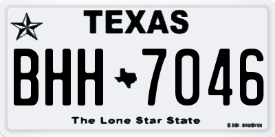 TX license plate BHH7046