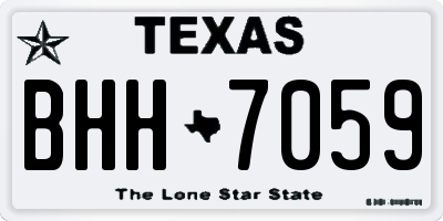 TX license plate BHH7059