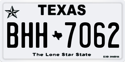 TX license plate BHH7062