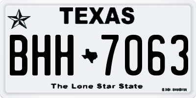 TX license plate BHH7063